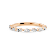 Demi-alliance 9 diamants marquises 0.65 carat or rose 14 carats Natalina